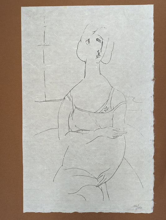 Amedeo Modigliani - d'après, Femme assise en chemise (1918/19)