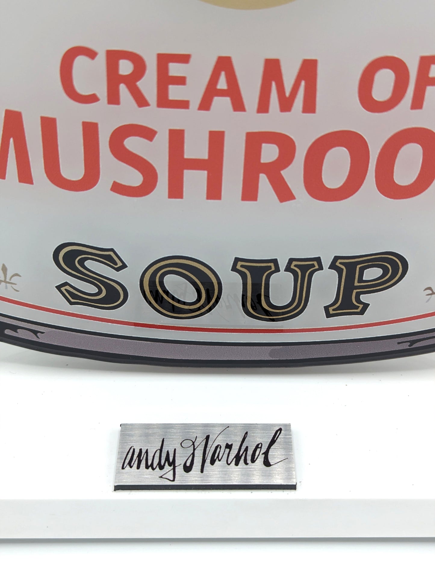 Andy Warhol - Sculpture sur verre acrylique, Campbell Soup