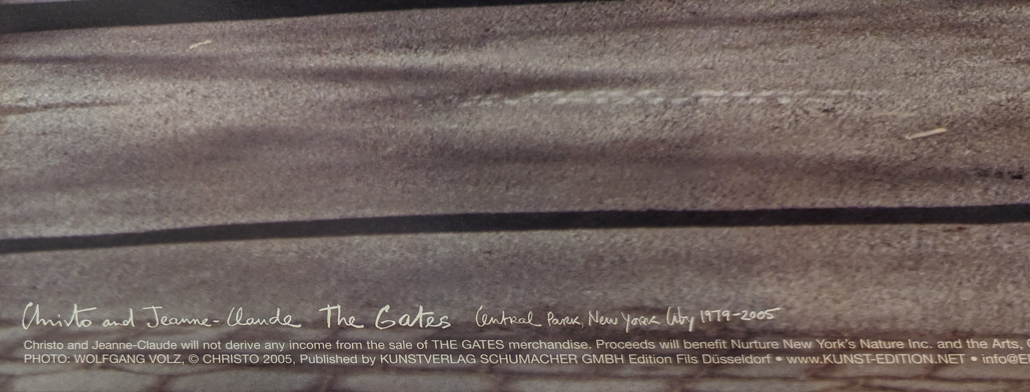 CHRISTO et Jeanne-Claude - The Gates, Central Park New York - Affiche d'époque dédicacée