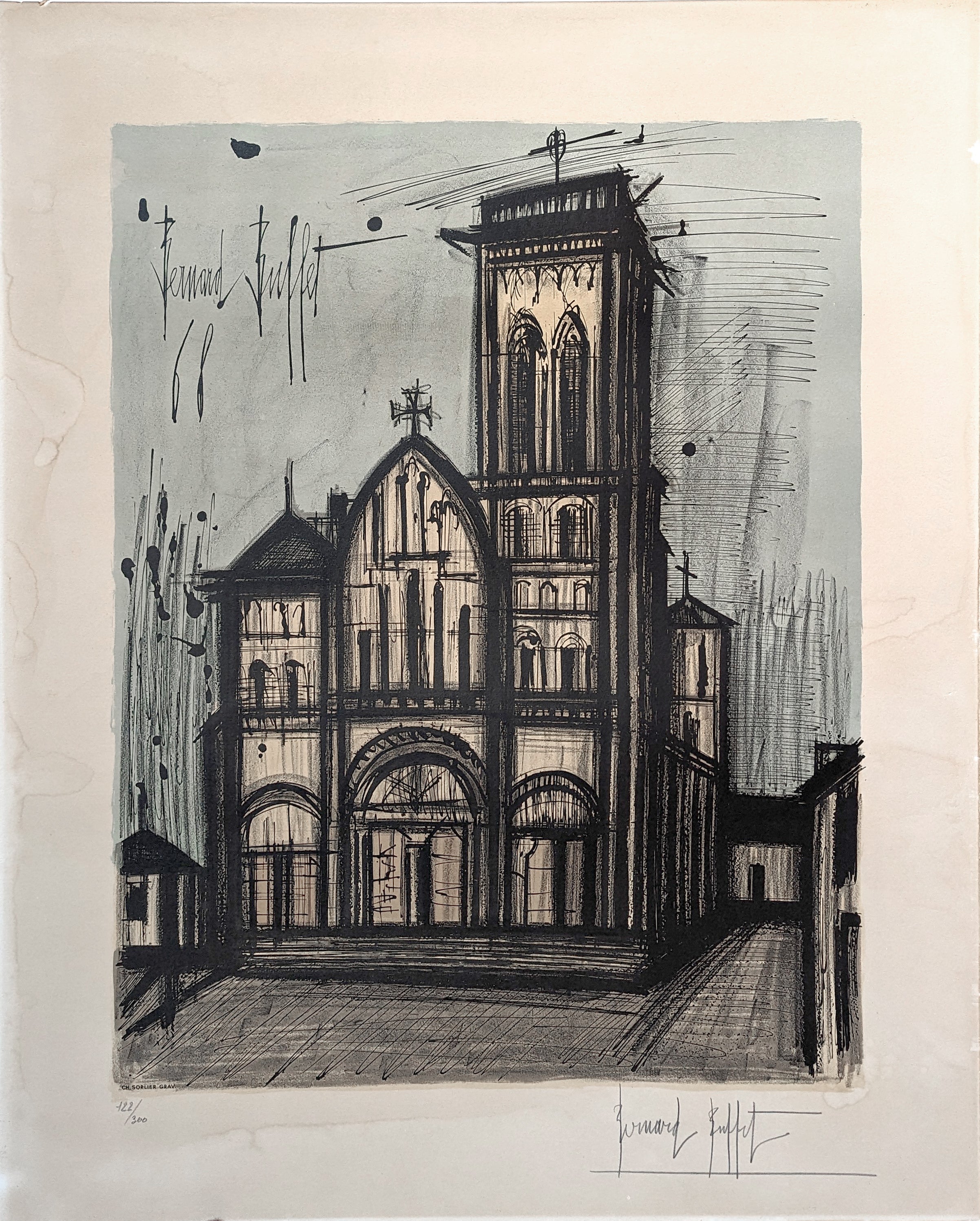 Bernard Buffet - Basilique de Vézelay 1968 – STORES.ART | ONLINE ART STORE