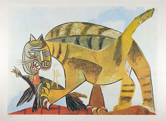 Pablo Picasso - Chat saisissant un oiseau (1939)
